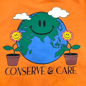 PACSUN Women's Large Orange Earth‎ Lover Ex-boyfriend Crew Neck Sweatshirt Cozy